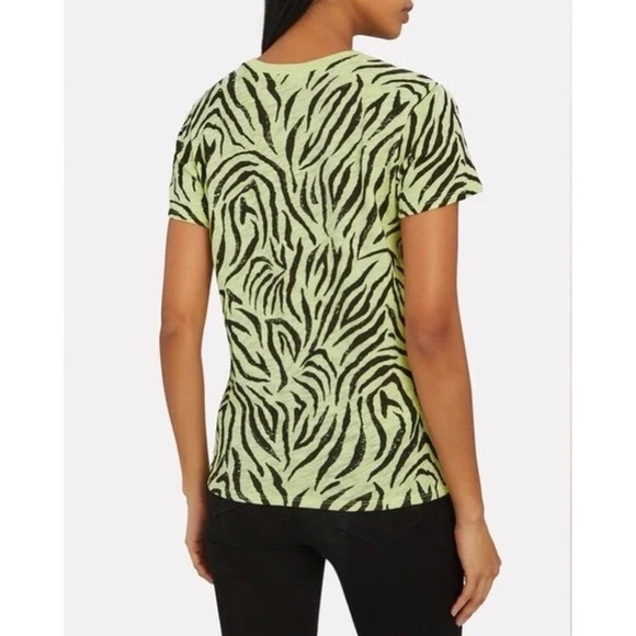 ATM Zebra Print Slub Jersey Schoolboy Crew Tee in Yellow Black Size M - Picture 11 of 11